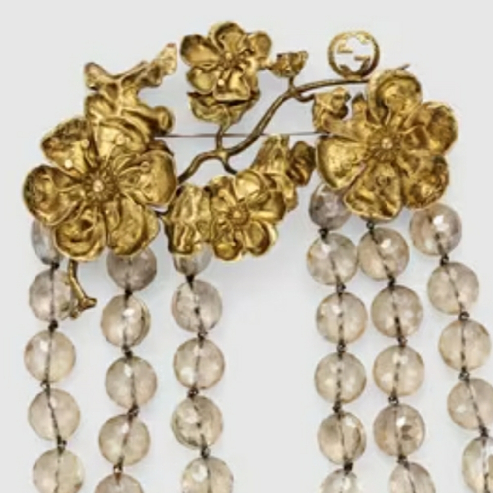 Gucci Beaded Brooch With Floral Detail - Picture 4 of 6
